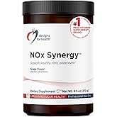 Designs for Health NOx Synergy - Drink Mix Powder to Support Healthy Nitric Oxide Levels - L-Arginine, Creatine, L-Citrulline + More - Pre Workout - Grape Flavor (30 Servings / 270g)