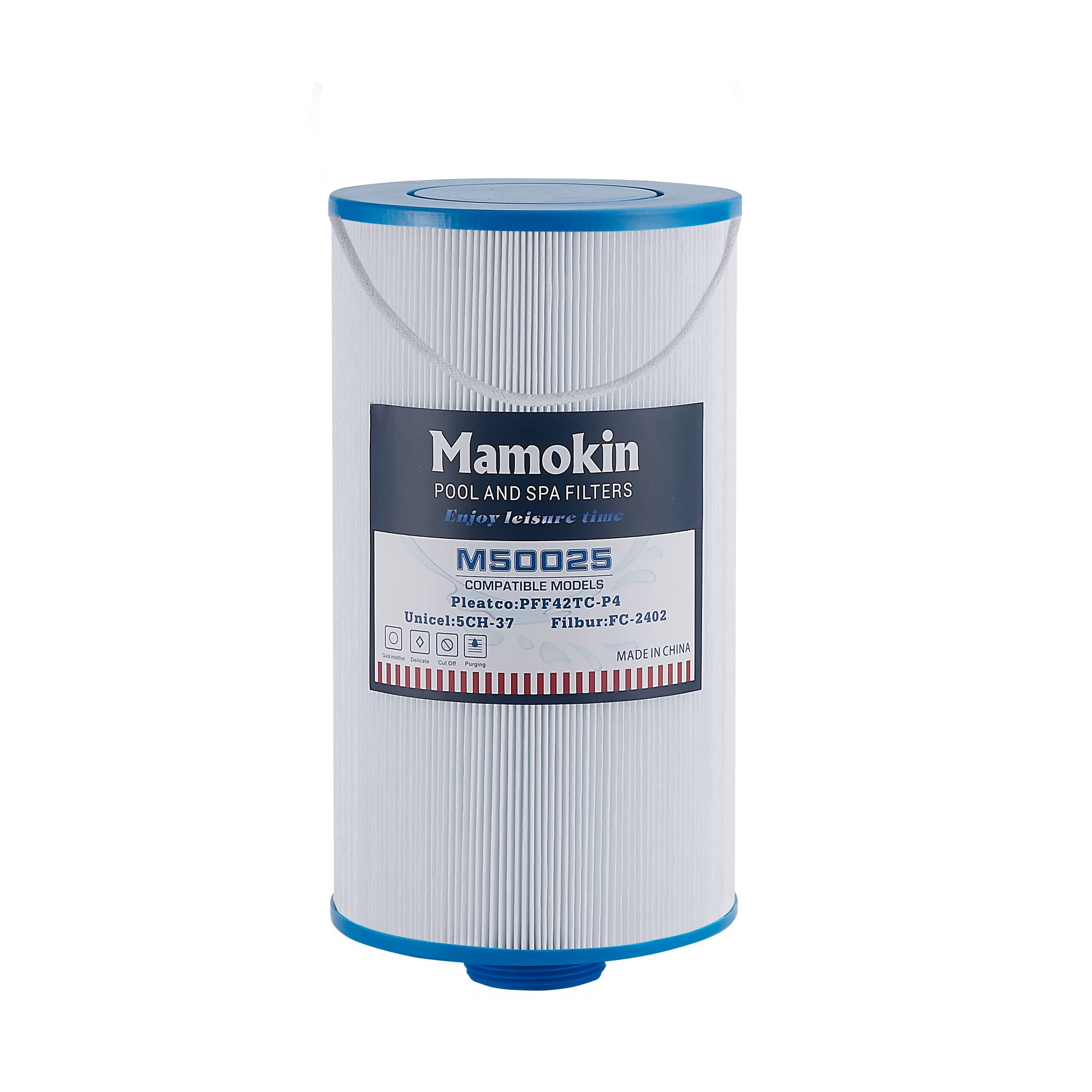 Mamokin Replaces FC-2402 Spa Filter,Watkins 303279, PFF42TC-P4, 78460, SD-01322, Free Flow and Lifesmart Hot Tub Filter, 1 1/2" MPT Thread (Fine Thread), 1 Pack