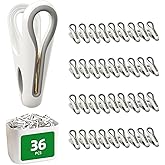 Clothes Pins, 36 Pack 2.5 Inch Plastic Clothespins with Storage Basket | Multipurpose Soft Grip Clips with Springs, Clothes Pins for Laundry, Socks, Shirts, Light Towels, Photos and Snack Bags