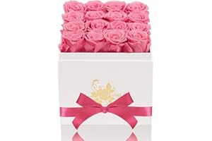 Perfectione Roses Luxury Preserved Roses in a Box, Pink Real Roses That Last 2 to 3 Years Birthday Mothers Day Valentines Day Gifts for Her