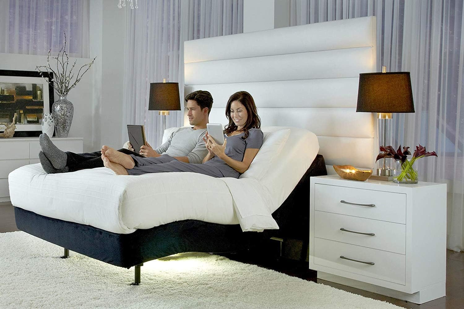 2019 Prodigy 2.0 Plus Split King Adjustable Bed Base Frame (Individual Lumbar) + 10โ Luxury Cool Gel Memory Foam Adjustable Beds And Mattress By Nature's Sleep King Split