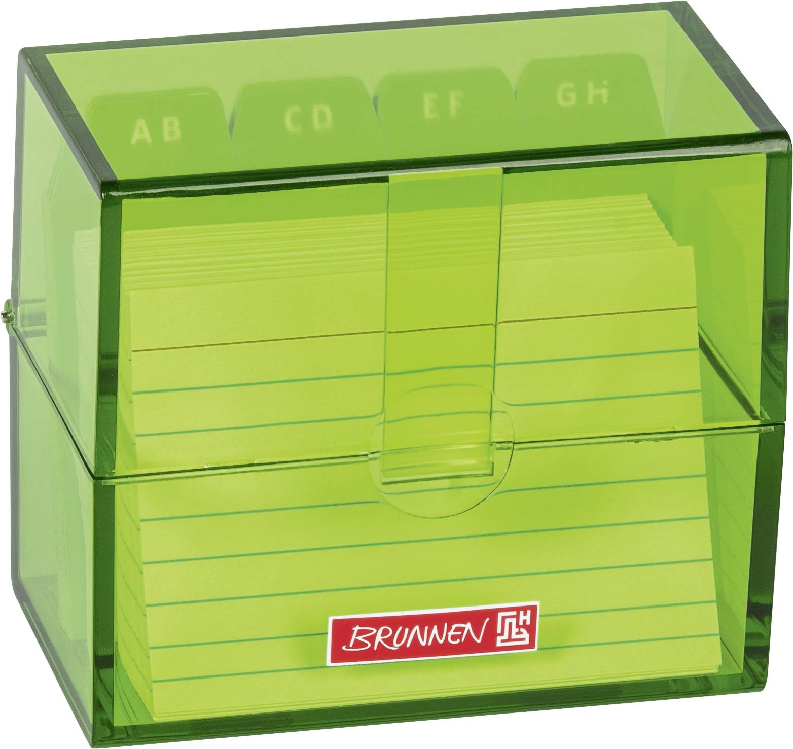 "Brunnen 102058052 Index Card Box 8.5 x 7.5 x 4.8 cm for A8 Index Cards Polystyrene Kiwi Colour Code