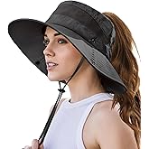 EW EastWater Beach Sun Bucket Hats for Women,UV Protection High Ponytail Hole UPF 50+ Waterproof for Hiking Safari Fishing