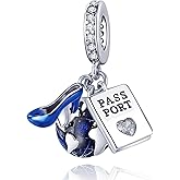 XOYOYZU 925 Sterling Silver High-Heeled Shoes Dangle Charms Clear CZ Charms Fit Snake Chain Bracelet and Necklace