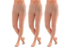 ABSOLUTE SUPPORT (3 Pairs) Extra Wide Compression Tights for Women Circulation 20-30mmHg - Opaque Graduated Support Compression Pantyhose for Swelling, Post Surgery - Beige, 4X-Large - A204BE7-3
