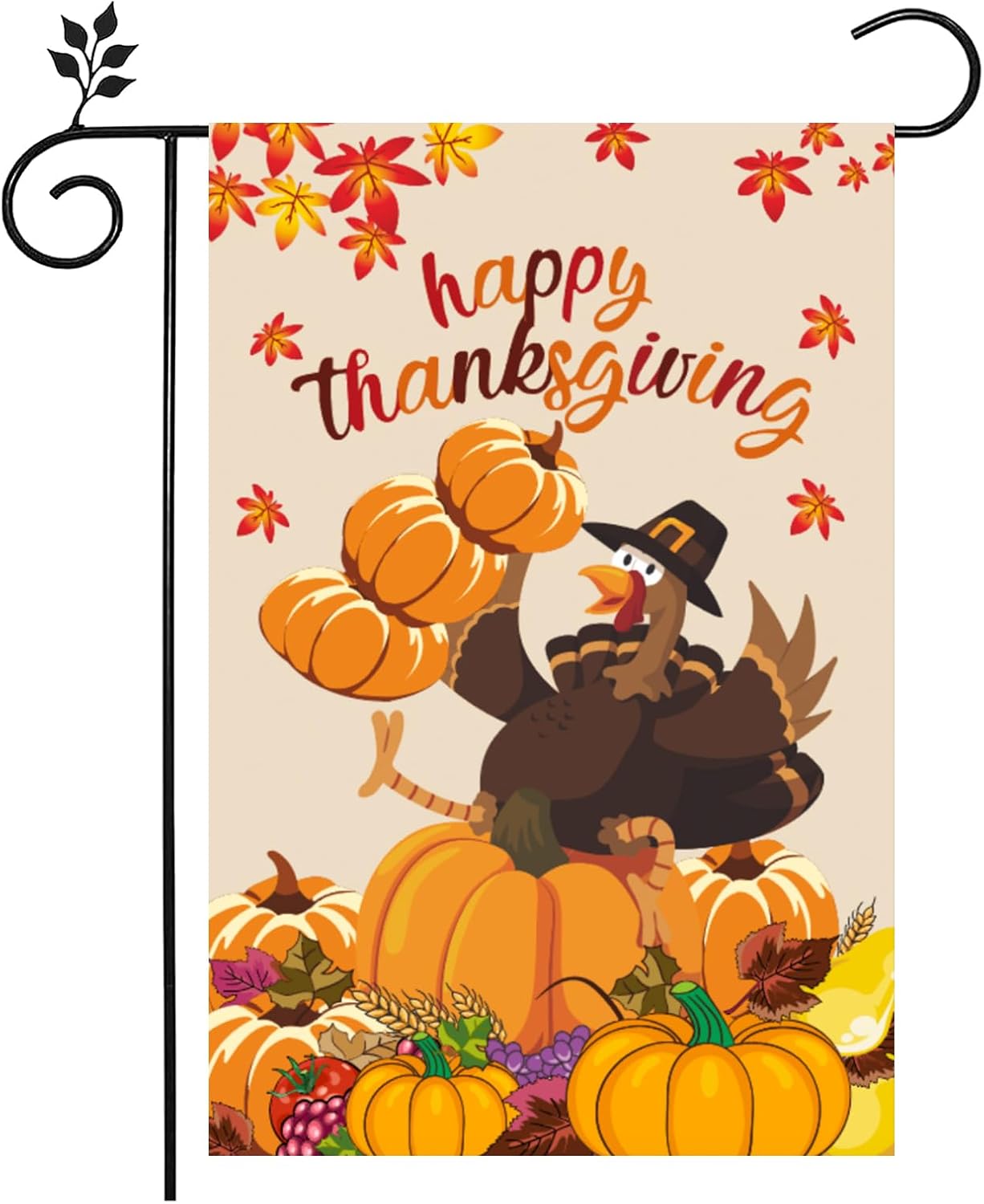 Flags - VerRon Thankgiving Garden Flags 12×18 Double Sided for Outside decor Turkeys Pumpkins Farmhouse Fall Decor Seasonal Yard Flag Vertica a Festive Holiday Autumn Thanksgiving Christmas decor Home