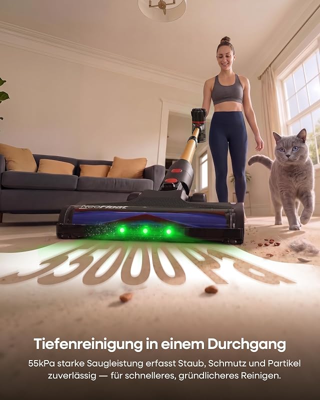 Akku Staubsauger Kabellos 55Kpa/550W/60Min für Tierhaare/Teppiche — Foto 2 von 8