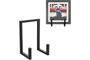ihomecooker Magazine Holder Vinyl Record Storage Holder Plate Display Stands Metal Album Storage for Picture, Decorative Plate, Photo Easel 2Pack (2P-Black)