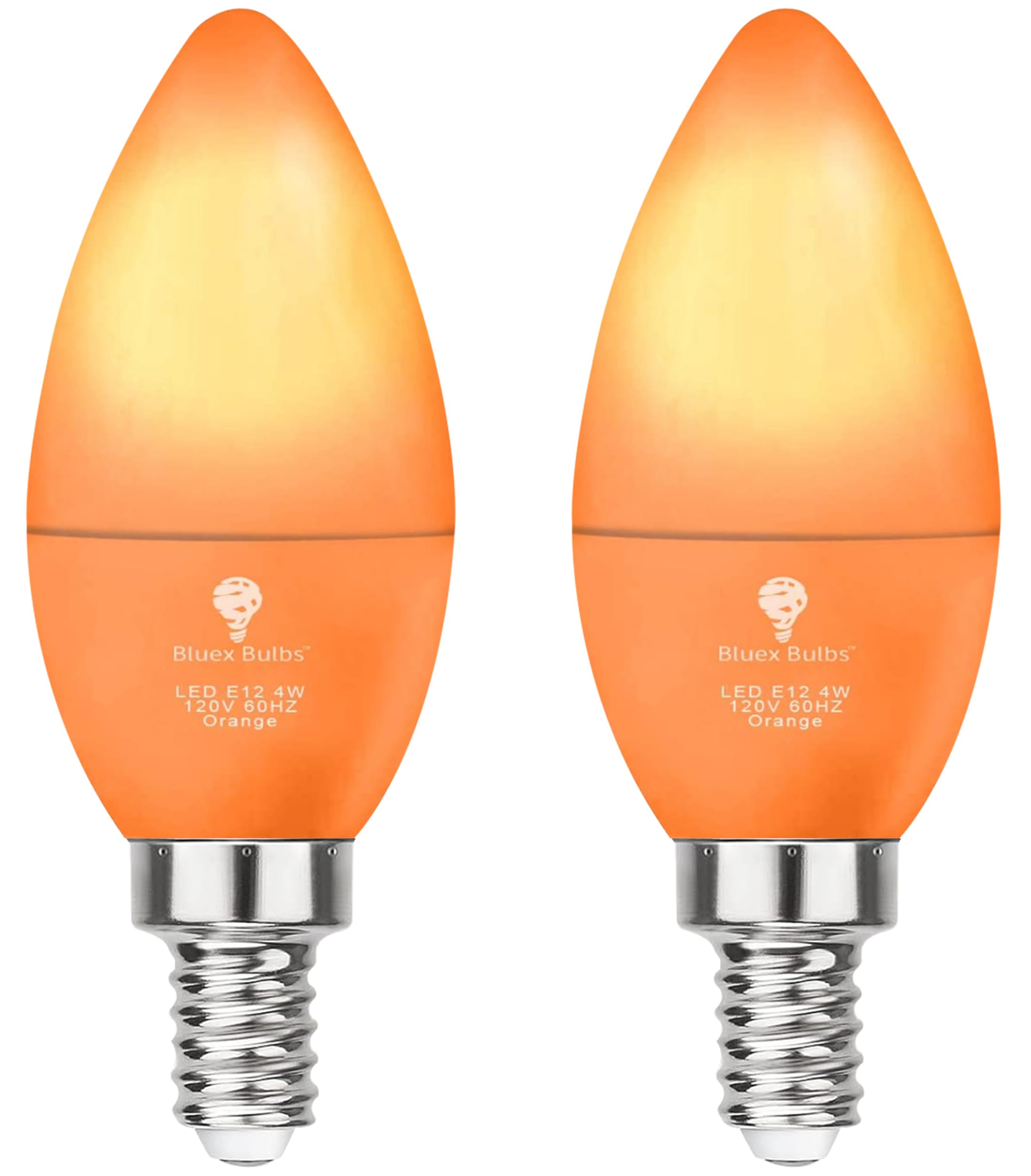 Photo 1 of 2 Pack BlueX LED Orange Light Bulb - 4W (40Watt Equivalent) - E12 Base Orange LED Bulb, Party Decoration, Porch, Home Lighting, Holiday Lighting, Chandelier Light Bulbs, Candelabra Bulbs