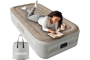 Sebor X-Long Twin Air Mattress with Built in Pump,Suit for Home & Guests,Travel Air Mattress Twin XL for Adults,Inflatable Travel Bed,330lb MAX