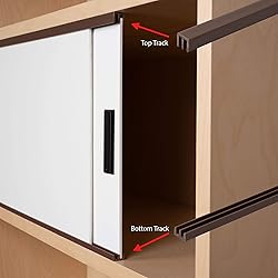 4 Ft. Long Brown Plastic Sliding Door Track Set for