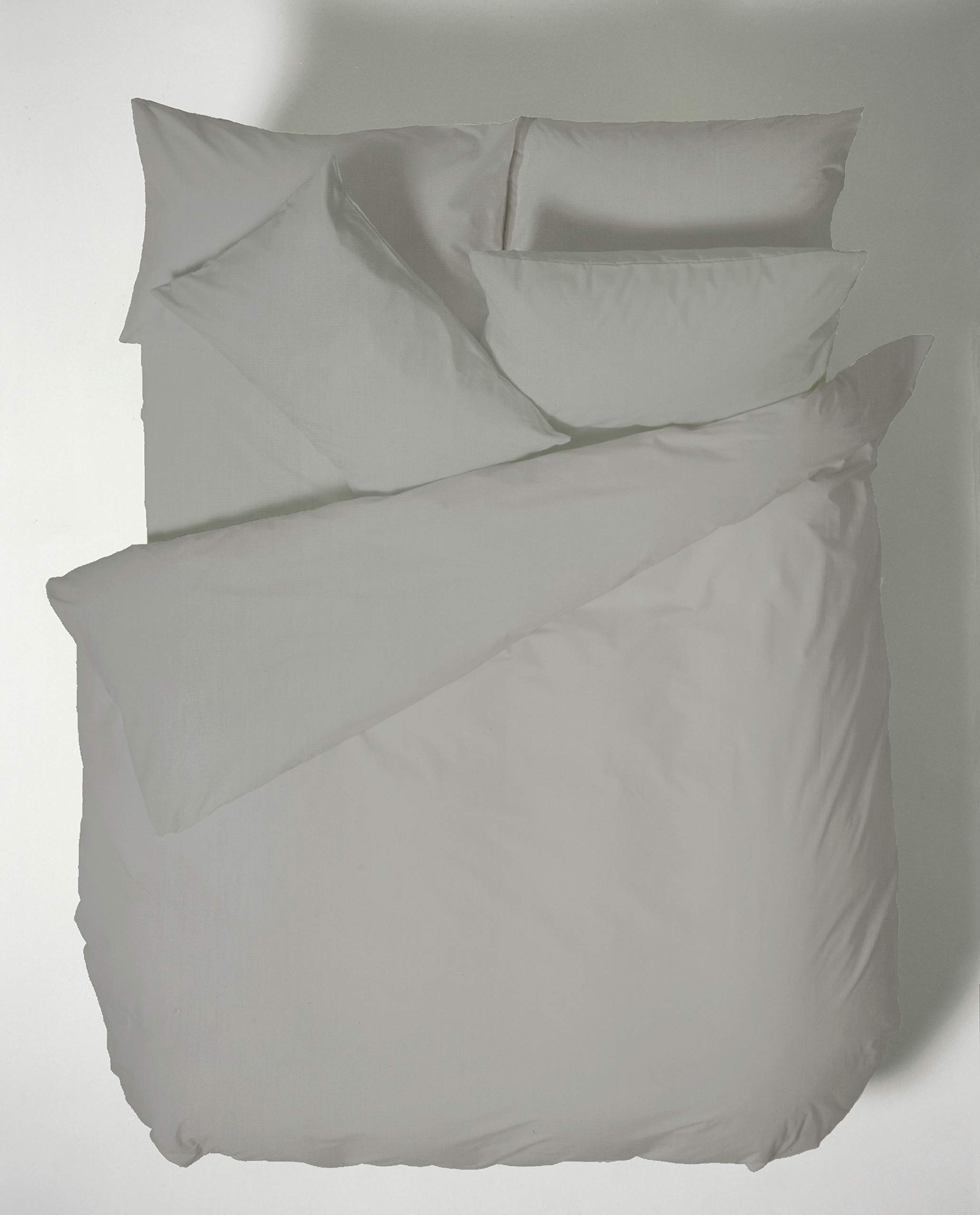 Bianca Plain Dyed Dark Grey Duvet Cover Set for 180 cm Bed 100% Cotton Percale