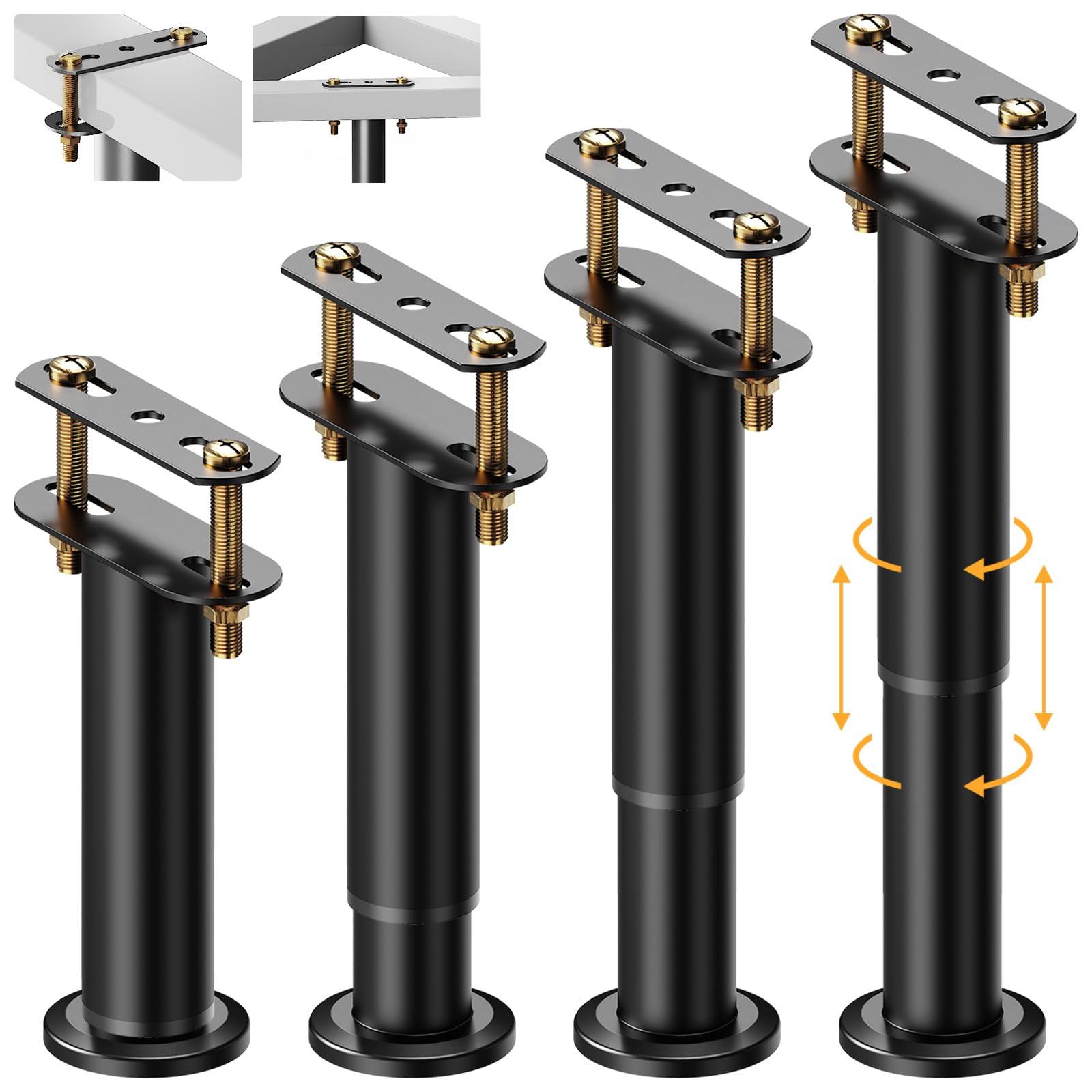Photo 1 of Abiglifty 7.08-13 Inch Bed Frame Legs, 4Pcs Adjustable Bed Support Legs, Metal Bed Frame Support Legs, Non-Slip Bed Legs Replacement, Heavy Duty Furniture Legs for Sofa/Cabinet/Couch/Dresser/Table