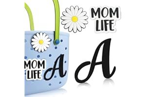 CONLI 3 PCS Letter Charms for Bogg Bag Accessories, Decorative Letter Accessories for Beach Bag, Rubber Insert Decorative Letter Attachment for Rubber Tote Bags