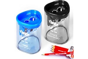 THE TOYAGATOR Pencil Sharpener - Dual Hole Premium Quality Sharpener for Standard, Large Colored & Makeup Pencils - Portable Pencil Sharpener for Kids, Artists, Office & Makeup Pencils