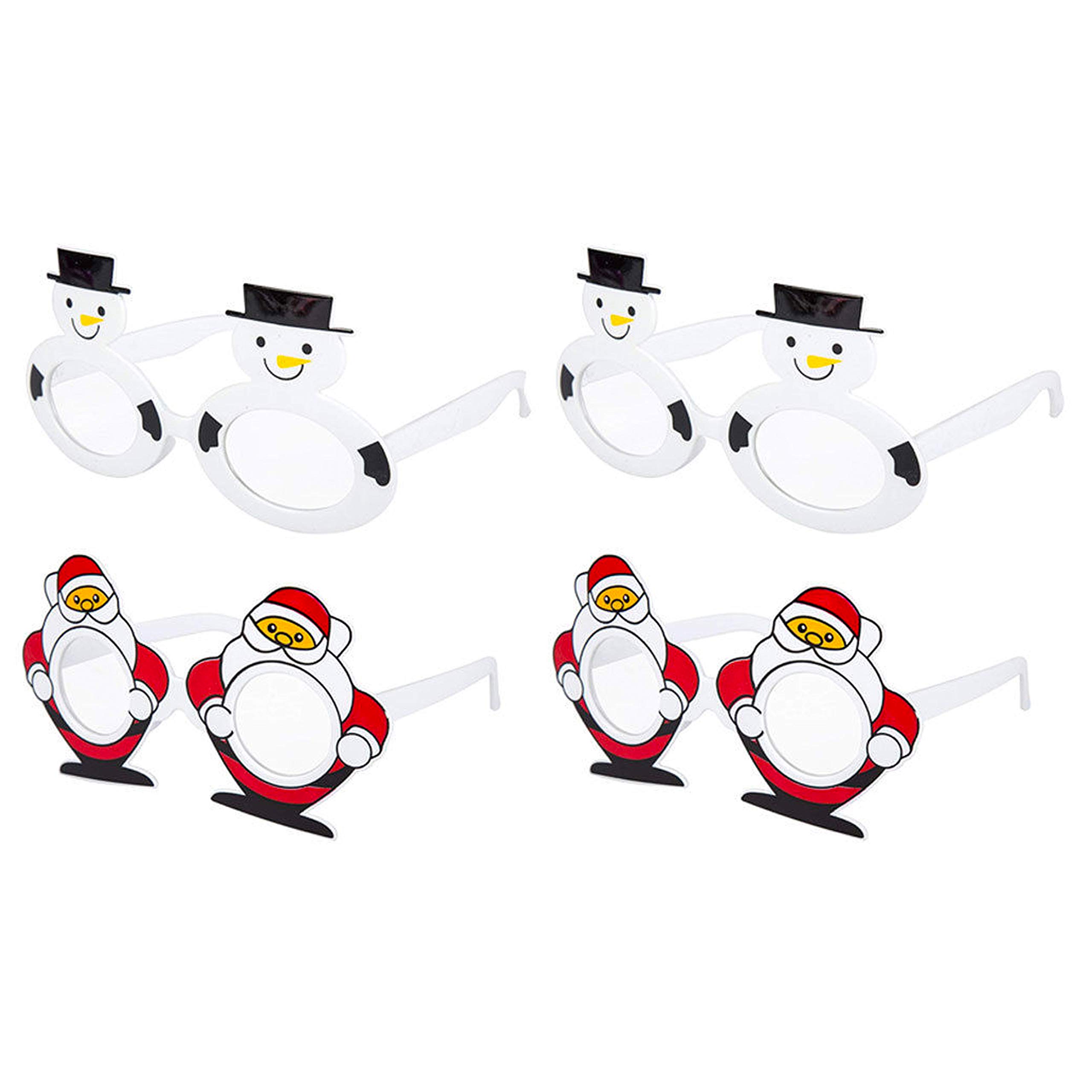 Pack of 4 Kids Children's Assorted Novelty Christmas Fancy Dress Glasses