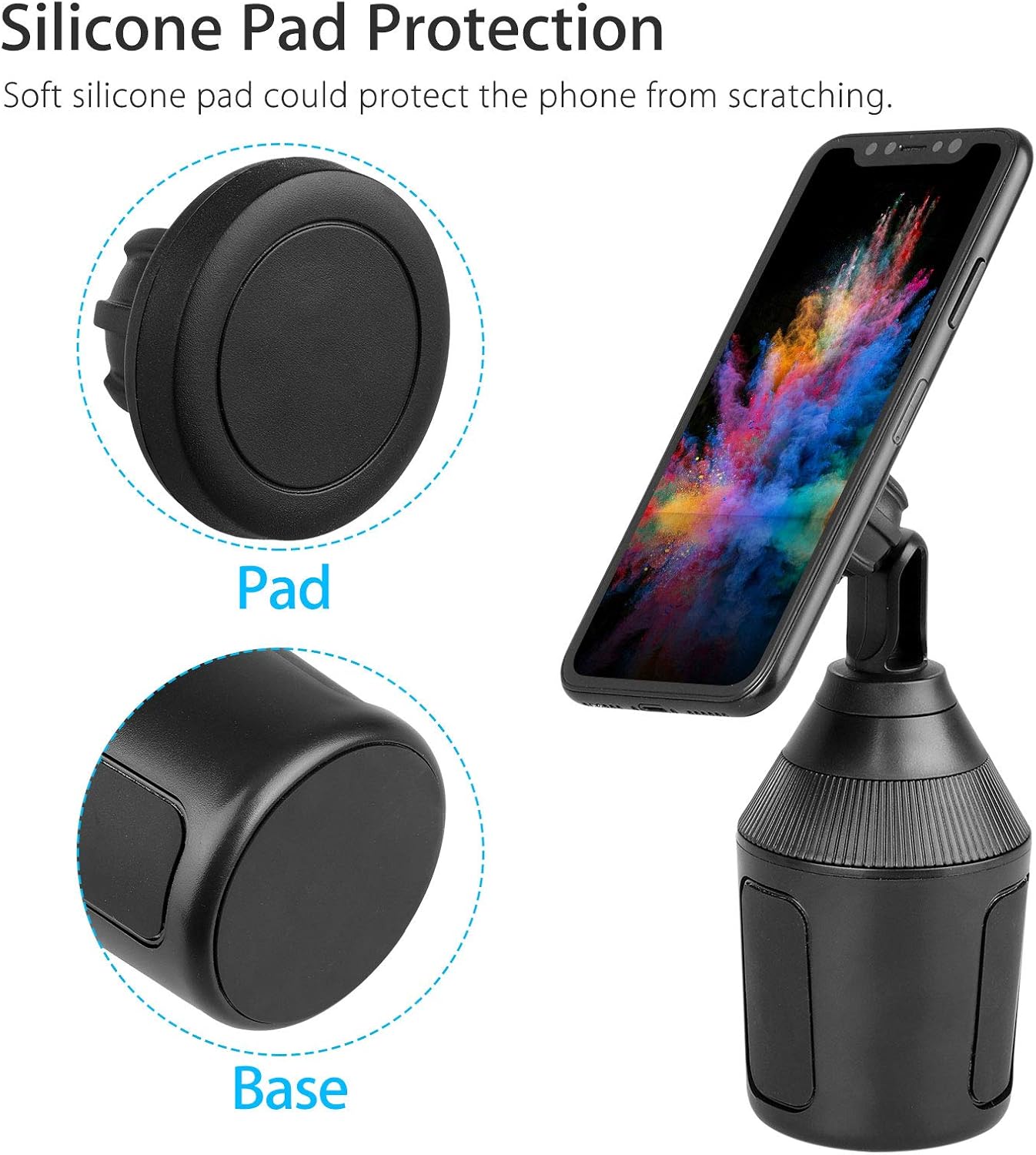 EEEKit Car Cup Holder Phone Mount, Universal Magnetic Cup Phone Holder with 2 Strong Magnets for 4.0-7.2in Smartphone - Image 3