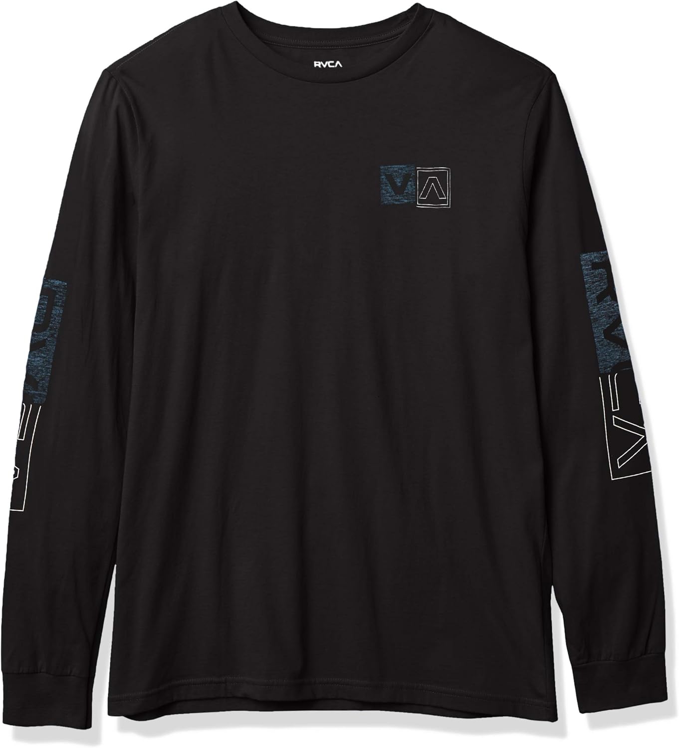 RVCA Men's Divides Long Sleeve Crew Neck TShirt, Black, XL Amazon.co