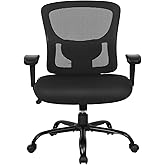 Big and Tall Office Chair 400lbs Wide Seat Desk Chair Computer Chair with Lumbar Support Adjustable Arms Task Rolling Swivel Mesh Executive High Back Ergonomic Chair for Adults Women,Black