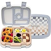 Bentgo Kids 5-Compartment Leak-Proof Bento-Style Lunch Box (Whimsy & Wonder Collection) - Ideal for Ages 3-7, Drop-Proof & Durable, Dishwasher Safe, & PFAS & BPA-Free Materials (Checker Gradient)