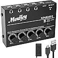 Moukey Headphone Amp Amplifier 4 Channels Metal Stereo Audio Amplifier,Mini Headphone Splitter-4x Quarter Inch Balanced TRS H