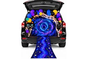 Cinrobiye Halloween Trunk or Treat Car Decorations Kit, Spooky Nightmare Fantasy Theme with Button Design Backdrop for SUV Tr