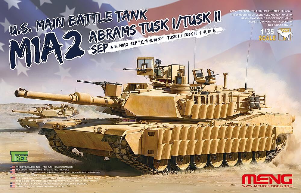 Meng TS-026 Scale 1:35 "U.S. MBT M1A2 SEP Abrams TUSK I/TUSK II Model Kit