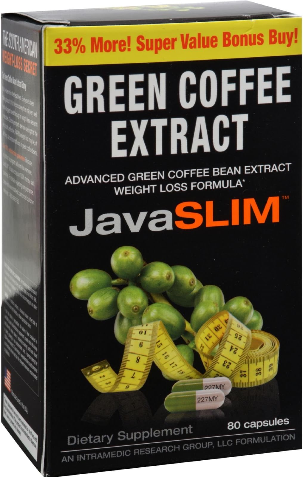 Intramedics Javaslim Green Coffee - 80 capsules - Contribute to healthy weight loss - Clinically tested and proven ingredient