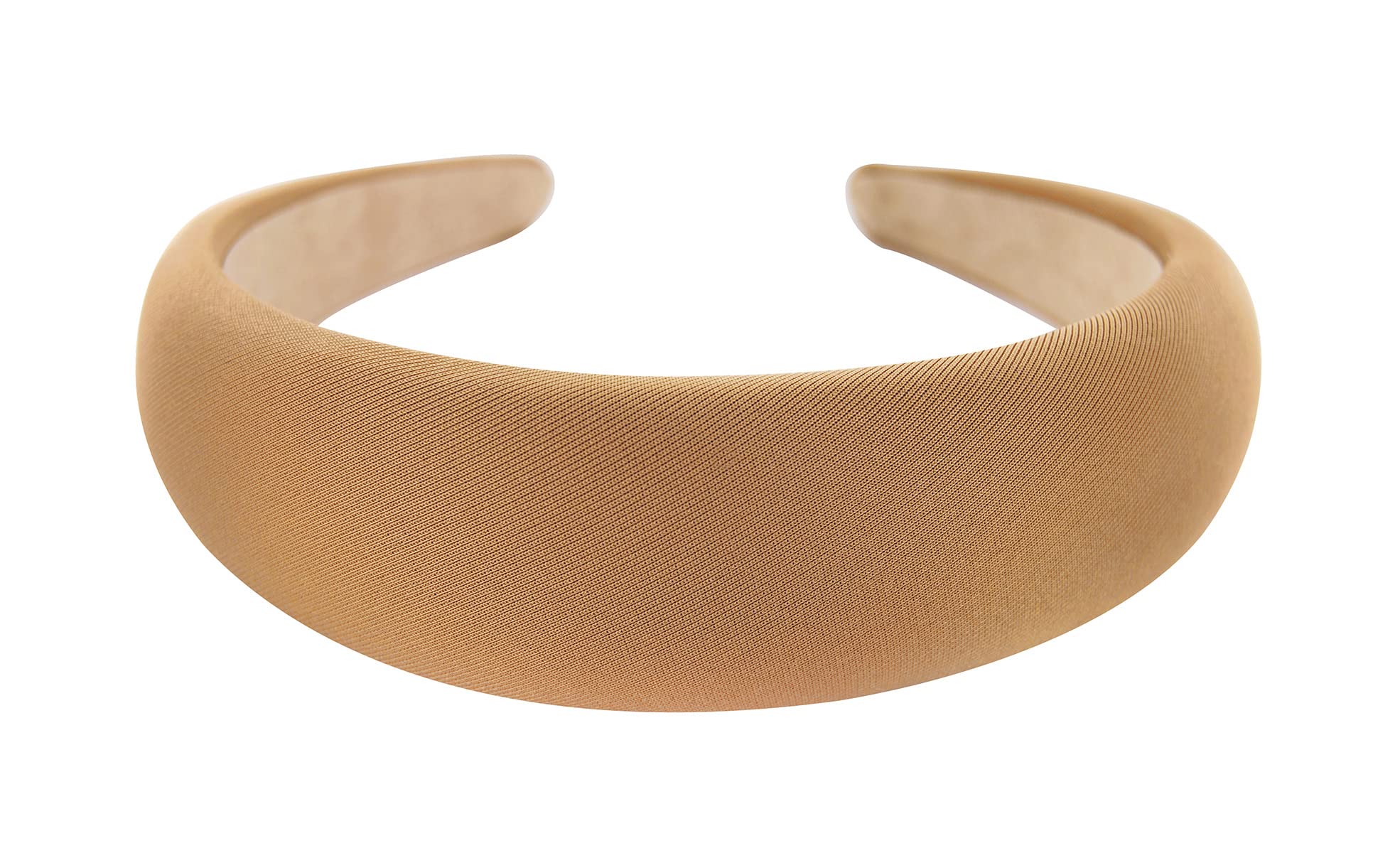 axy Wide Headband with Fabric Padded Candy Colours – Beautiful Women's Headband Hair Accessories Headband HRK2A (Beige)