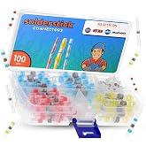 Solderstick Waterproof Solder Seal Wire Connectors Kit, Electrical Insulated Wire Splice Heat Shrink Wire Connectors with 4 Gauges - 12-10, 16-14, 22-18, 26-24 AWG (100)