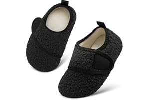 Scurtain Toddler Warm Winter House Slippers Baby Boys Girls Indoor Home Slippers Cozy Lightweight Non-Slip Shoes For Infant Kids Plush Linned