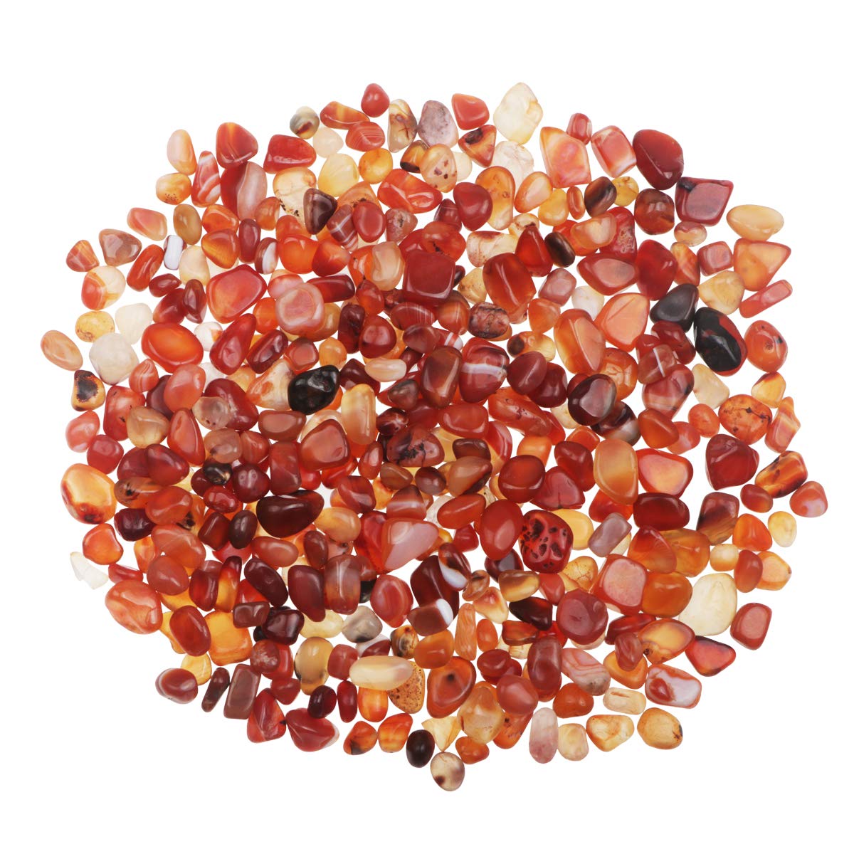 YiYa Red Agate Stone Tumbled Stones Gemstone Natural Crystal Quartz for Home Decoration Vase Filler Swimming Pool Bottom Potted Bottom Decoration (About 0.68 lb(310g)/Bag) โ image 1