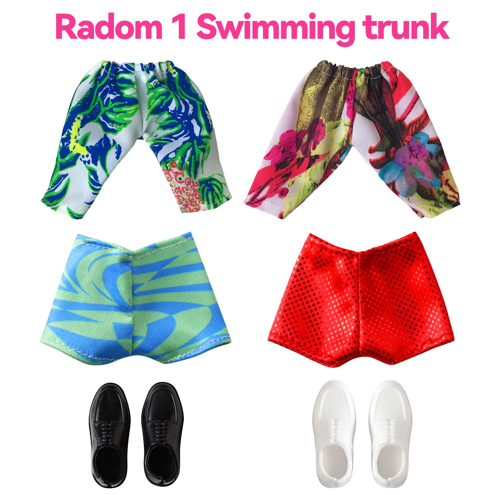 13 Pieces Doll Clothes and Accories for 11.5 Inch Boy Doll Outfit, Random 5 Tops, 5 Pants, 2 Pairs of Shoes, One Pair of Swimming Trunks
