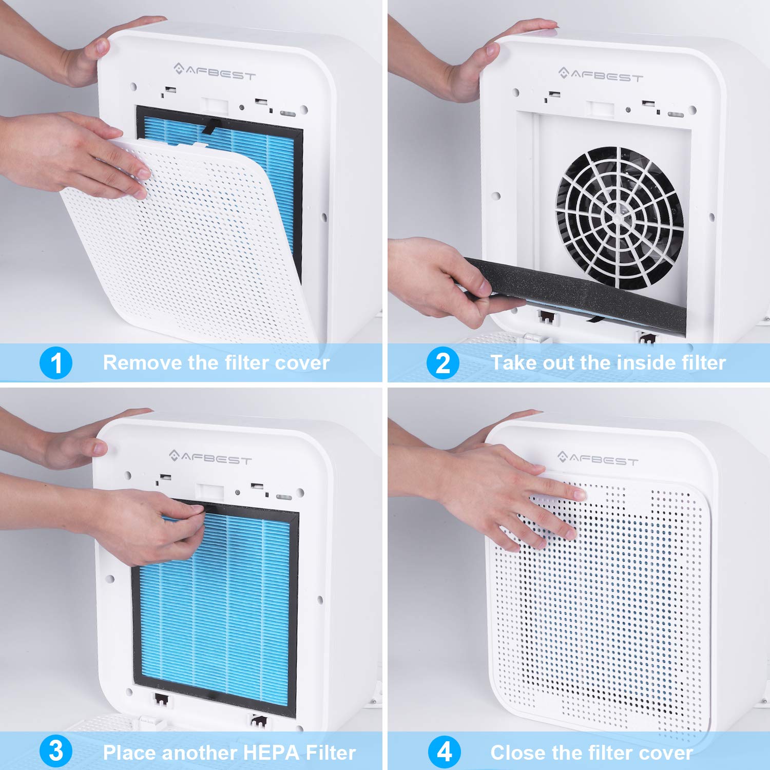 Haustiere Dander Geruchsallergien Eliminator Fur Allergien Raucher Fur Grossen Raum 35m Staub Schimmel Afbest Luftreiniger Mit Echten Hepa Und Aktivkohlefiltern