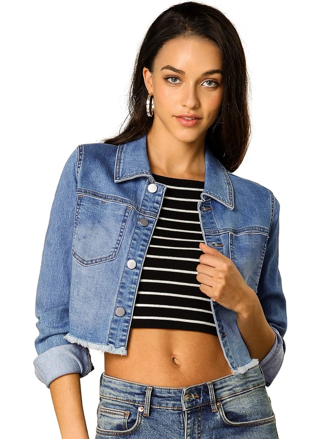 amazon cropped denim jacket