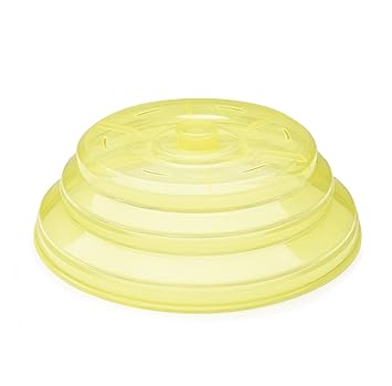 IBILI 798500 Tapa Plegable para microondas de Silicona, Color Amarillo (26 x 26 x 3 cm)