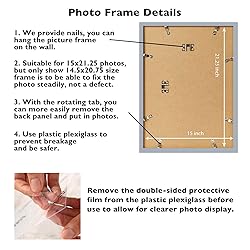 JCJMY 15x21.25 Puzzles Frame Rustic Brown, Wall