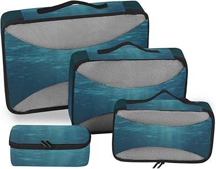 Cubo de Viaje Azul Marino Superficie del océano Visto Organizador de