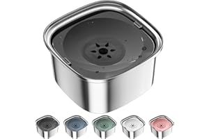 UPSKY 3L Dog Water Bowl 101oz Stainless Steel No Spill Large Capacity Dog Food Water Bowl Slow Water Feeder, Spill Proof Pet Water Dispenser Vehicle Carried Travel Water Bowls