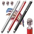 The Friendly Swede Mesh Tip Stylus Pen for Touchscreen — 3-Pack Micro-Knit Capacitive Stylus Pen for iPad & iPhone with 3 Replaceable Fiber Tips, Elastic Lanyards & Screen Cleaning Cloth