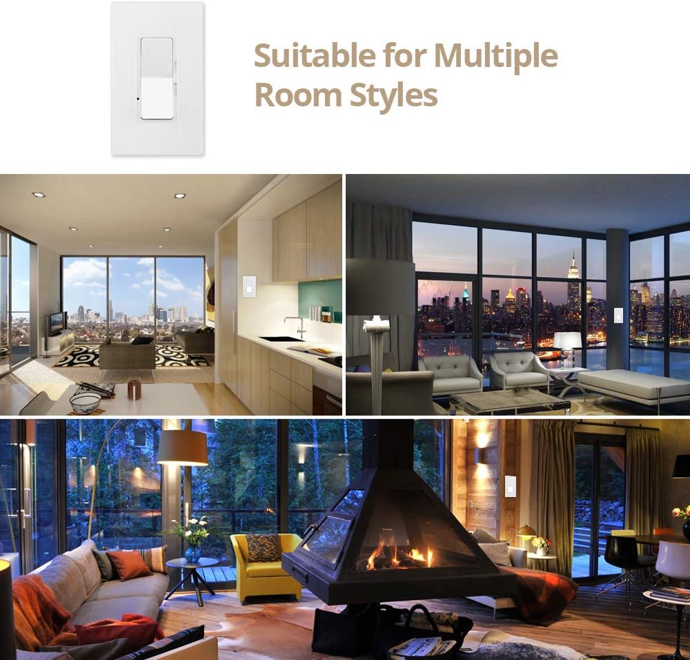 MLLIZH Dimmer Switch for Dimmable LED, CFL and Incandescent Bulbs, 3-Way/Single-Pole, 600 Watt max, Screwless Wall Plate Included: Industrial & Scientific