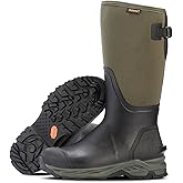 Showave Men's Rubber Hunting Boots, Waterproof Rain Boots Insulated Neoprene Mud Boot, Durable Arctic Outdoor Working Boot with Steel Shank