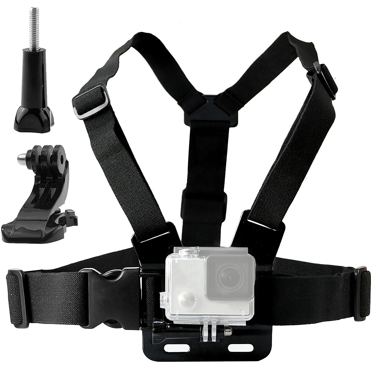 Chest Mount Harness for Action Camera, Adjustable Chest Strap Compatible with Gopro Hero 13 12 11 10 9/ AKASO EK7000/ DJI Osmo/WOLFANG/Apeman/Jadfezy , POV Shooting for Biking, Hiking, Outdoor Sports
