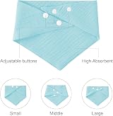 Vicloon Baby Bandana Bibs 8 Pack Adjustable Snaps Drool Bibs Blue Green Gray view 3