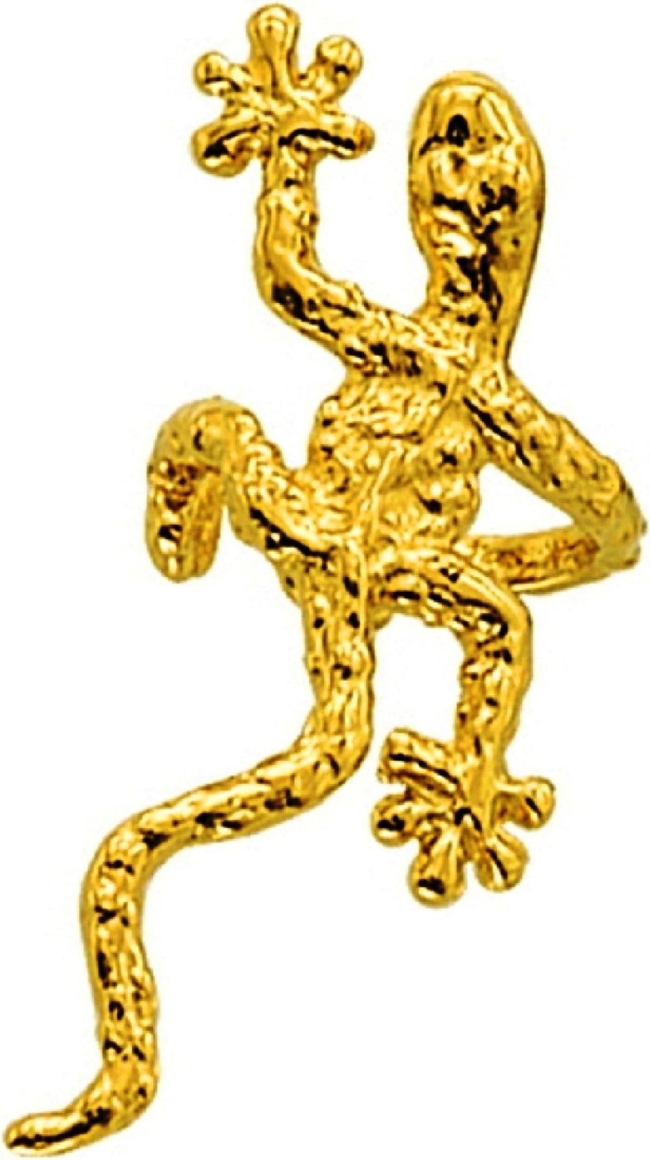 Ear Charms Art Gecko Ear Cuff Non-Pierced Reversible Left Earring Wrap Gold On Sterling Silver