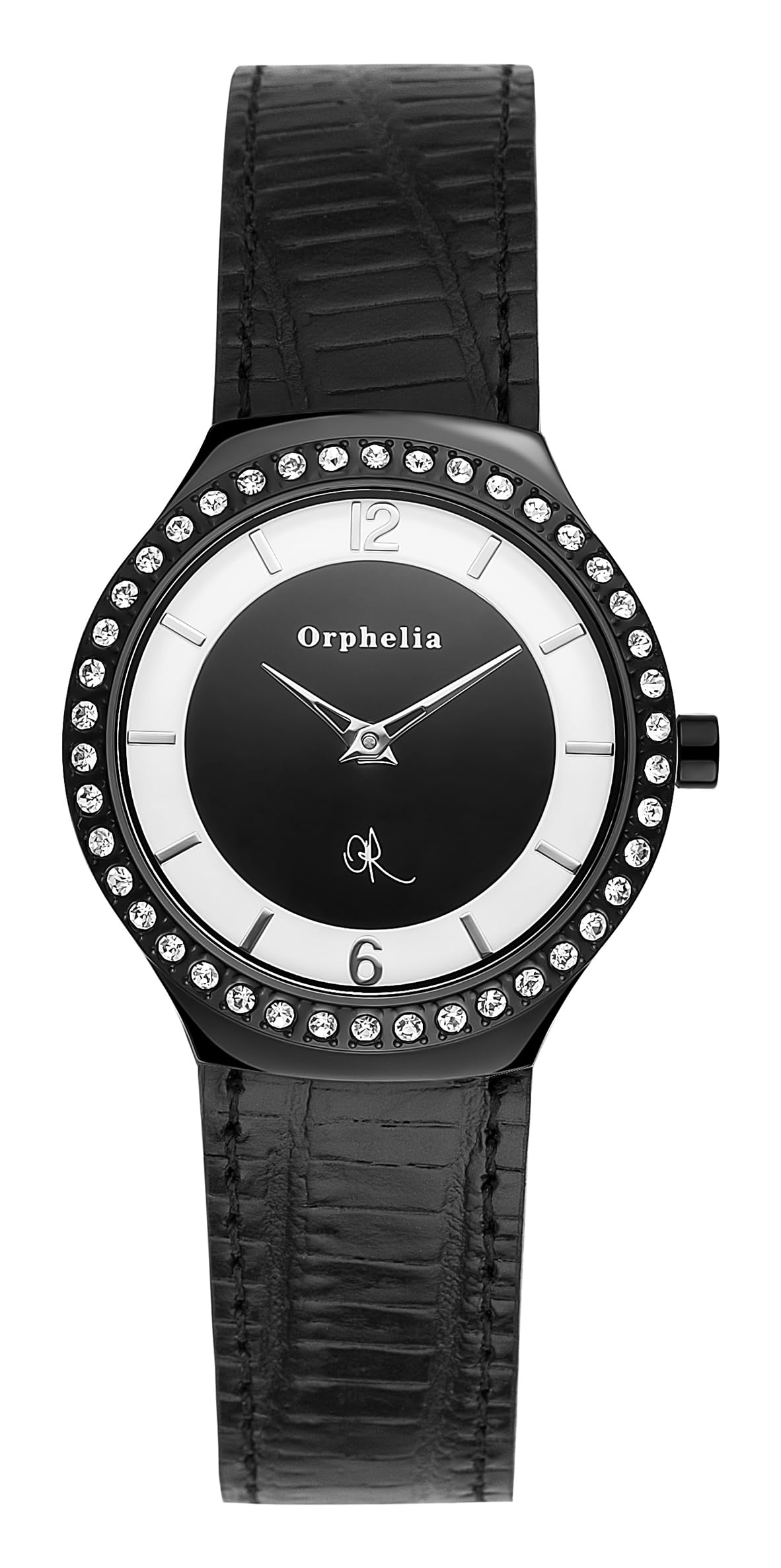 ORPHELIA Women's Quartz Multicolour Analogue Black Leather OR22170444