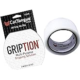 CATTONGUE GRIPS Non-Abrasive Grip Tape Wrap - 2” Thick Heavy-Duty, Waterproof Anti-Slip Tape for Wrapping Tools, Bats, Gym Equipment - Indoor & Outdoor Anti-Slip Solution (Clear, 10ft)