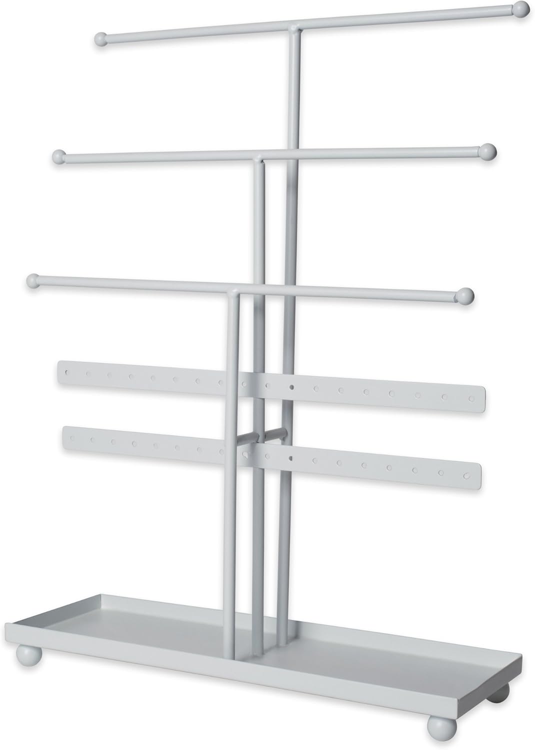 Home Traditions Z01649 Tree Tower, 3 Tier Metal with Modern Look and Jewelry Organization, White
