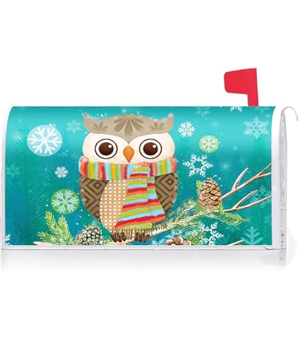 Bache Hivernale Winter Cardinal Mailbox Cover - Magnetic Decor For Standard 18x21 Inch Mailboxes Christmas Mailbox