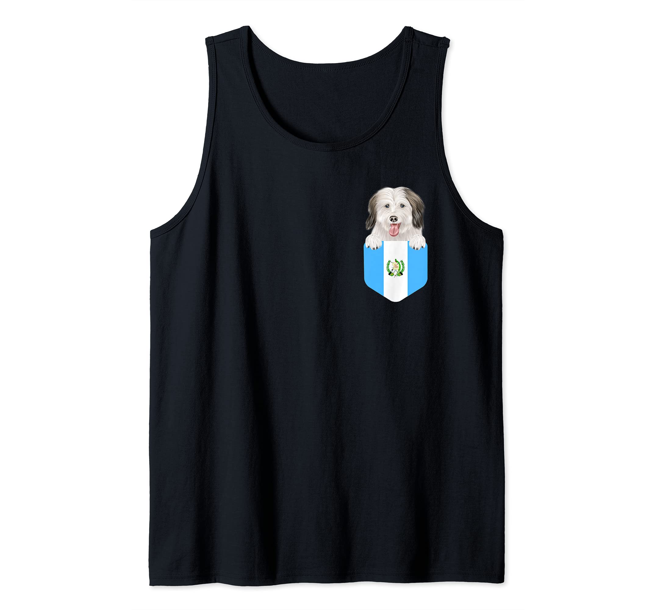 Guatemala Flag Coton de Tulear Dog In Pocket Tank Top